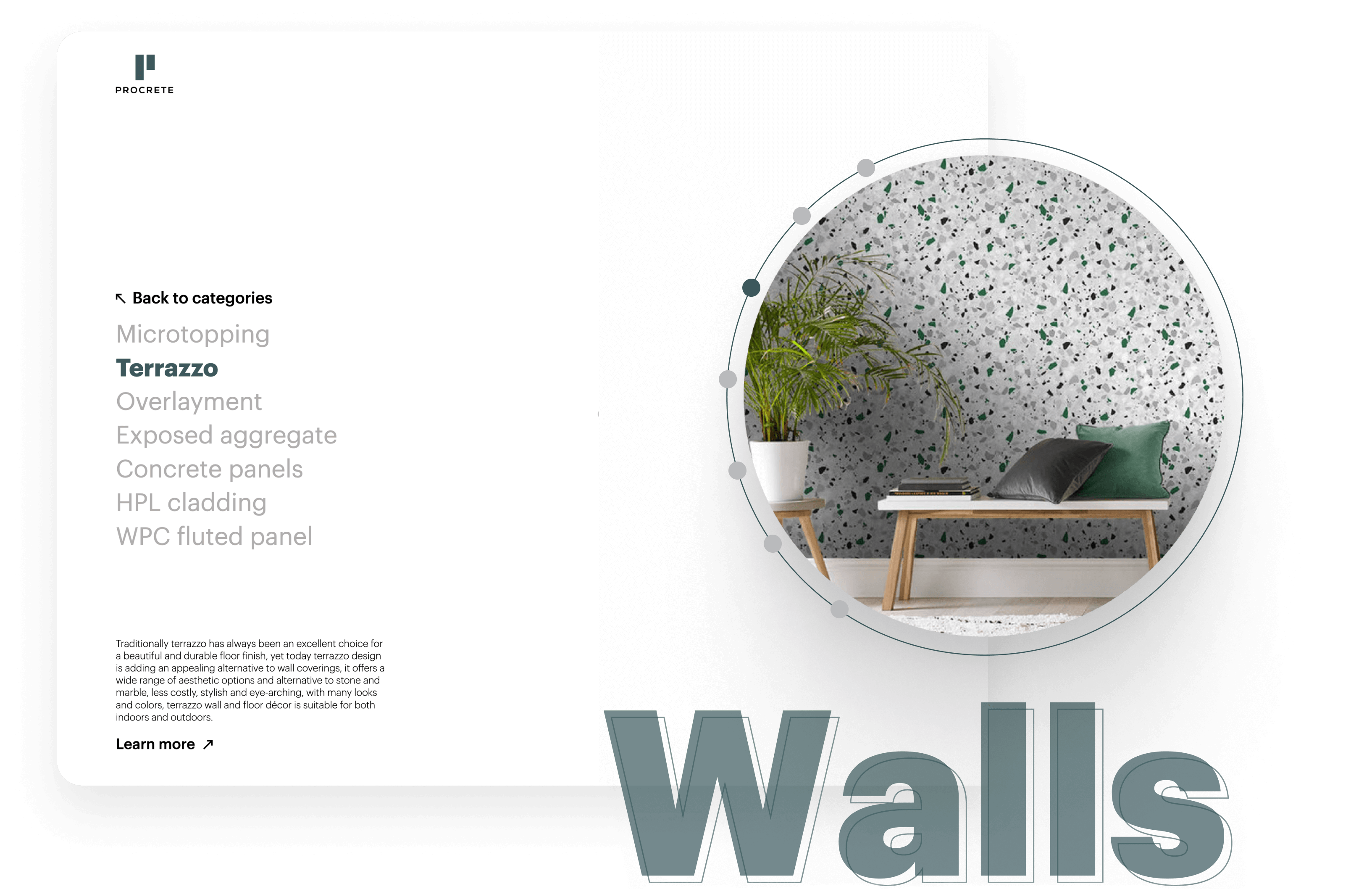 Procrete terrazzo wall design